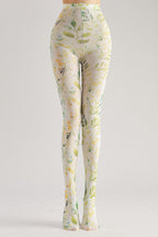 Leaf Country Style Tights with high elasticity and compression,shaping fit and ideal for weddings, parties, ethnic outfits, and street fashion