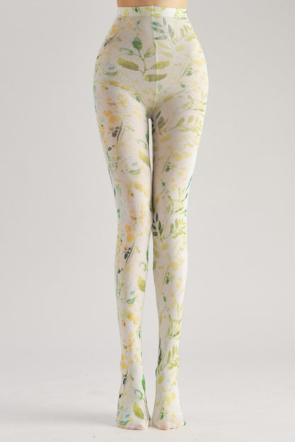Leaf Country Style Tights with high elasticity and compression,shaping fit and ideal for weddings, parties, ethnic outfits, and street fashion