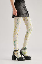 Leaf Country Style Tights with high elasticity and compression,shaping fit and ideal for weddings, parties, ethnic outfits, and street fashion