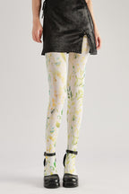 Leaf Country Style Tights with high elasticity and compression,shaping fit and ideal for weddings, parties, ethnic outfits, and street fashion