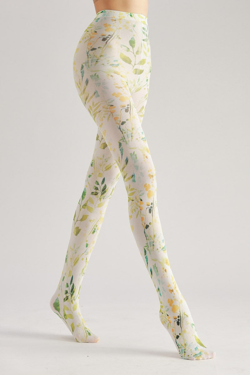 Leaf Country Style Tights with high elasticity and compression,shaping fit and ideal for weddings, parties, ethnic outfits, and street fashion