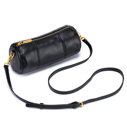 Leather Barrel Bag – Retro Cylindrical Underarm & Shoulder Bag