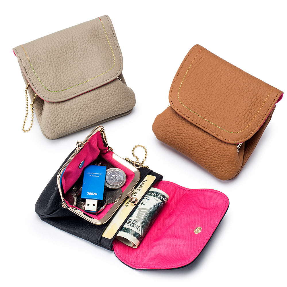 Leather Chain Wallet – Minimalist Coin & Card Bag with Chain Strap