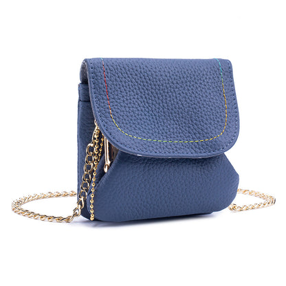 Leather Chain Wallet – Minimalist Coin & Card Bag with Chain Strap