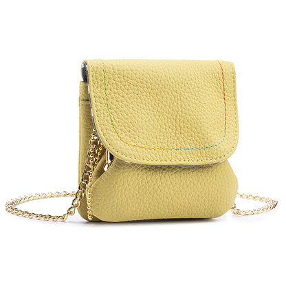 Leather Chain Wallet – Minimalist Coin & Card Bag with Chain Strap