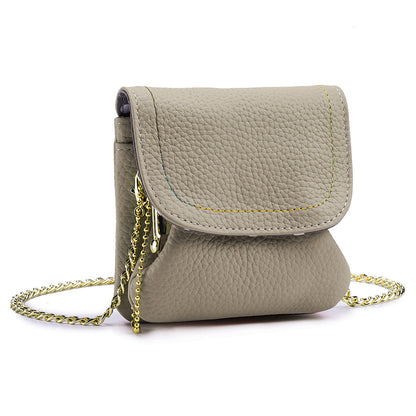 Leather Chain Wallet – Minimalist Coin & Card Bag with Chain Strap