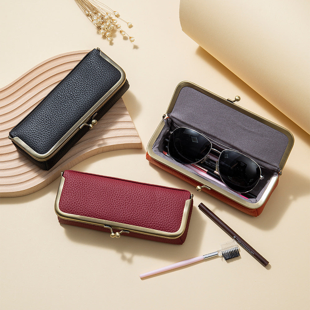 Leather Clip Sunglasses Case – Creative Portable Eyewear Storage Bag