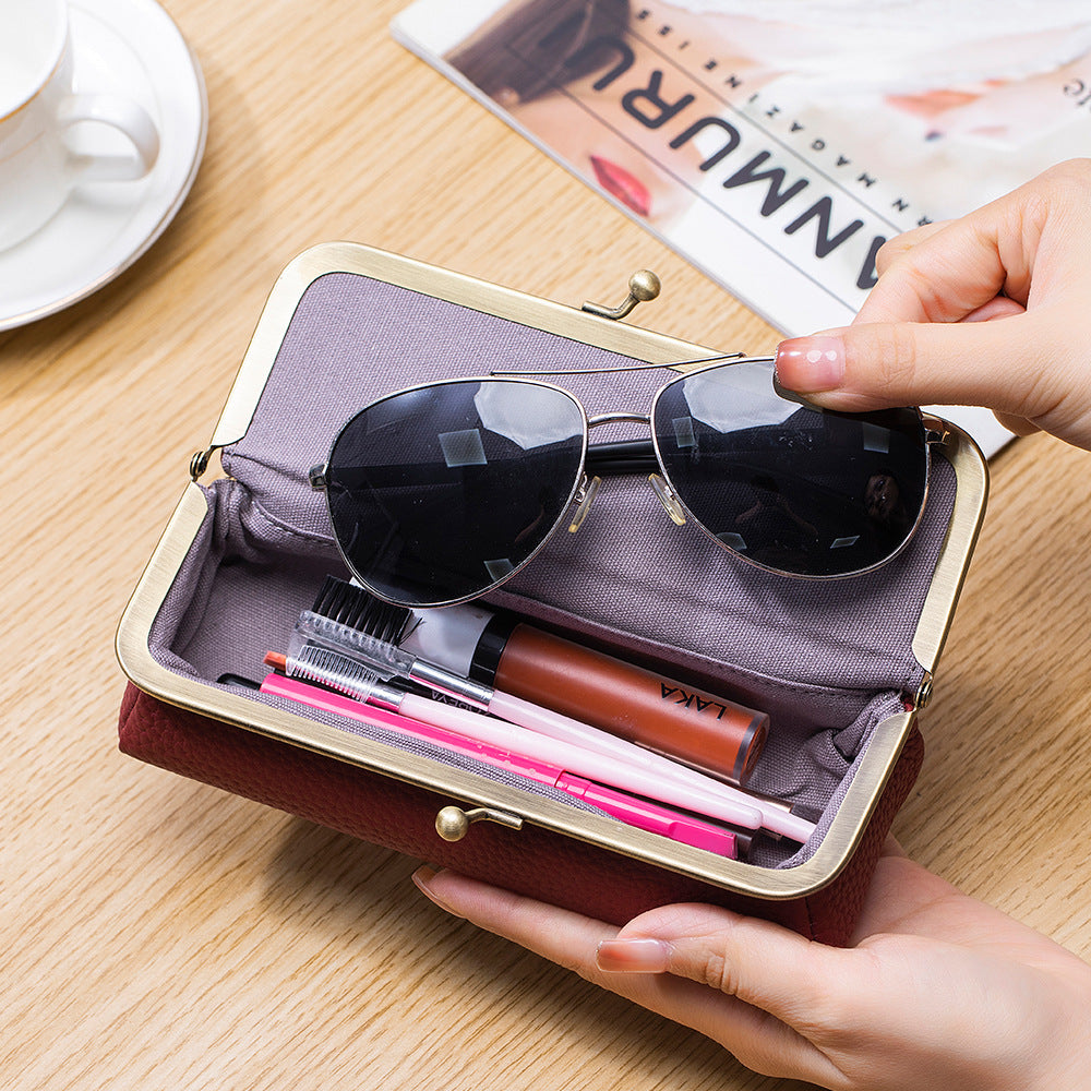 Leather Clip Sunglasses Case – Creative Portable Eyewear Storage Bag