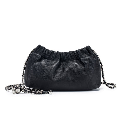 Leather Dumpling Crossbody Bag – Genuine Cowhide Shoulder Bag