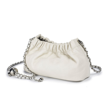 Leather Dumpling Crossbody Bag – Genuine Cowhide Shoulder Bag