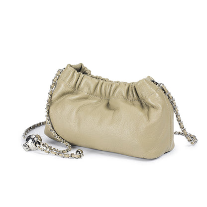 Leather Dumpling Crossbody Bag – Genuine Cowhide Shoulder Bag