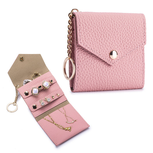 Leather Jewellery Pouch – Portable Cowhide Ring & Accessory Bag