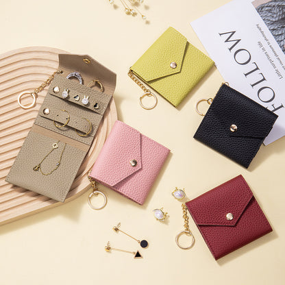 Leather Jewellery Pouch – Portable Cowhide Ring & Accessory Bag