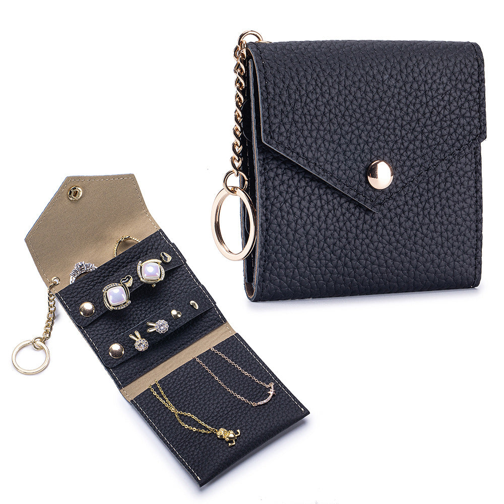 Leather Jewellery Pouch – Portable Cowhide Ring & Accessory Bag