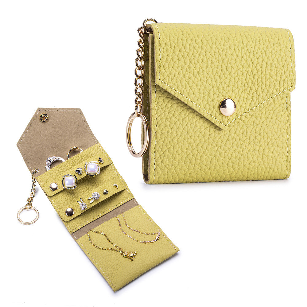 Leather Jewellery Pouch – Portable Cowhide Ring & Accessory Bag