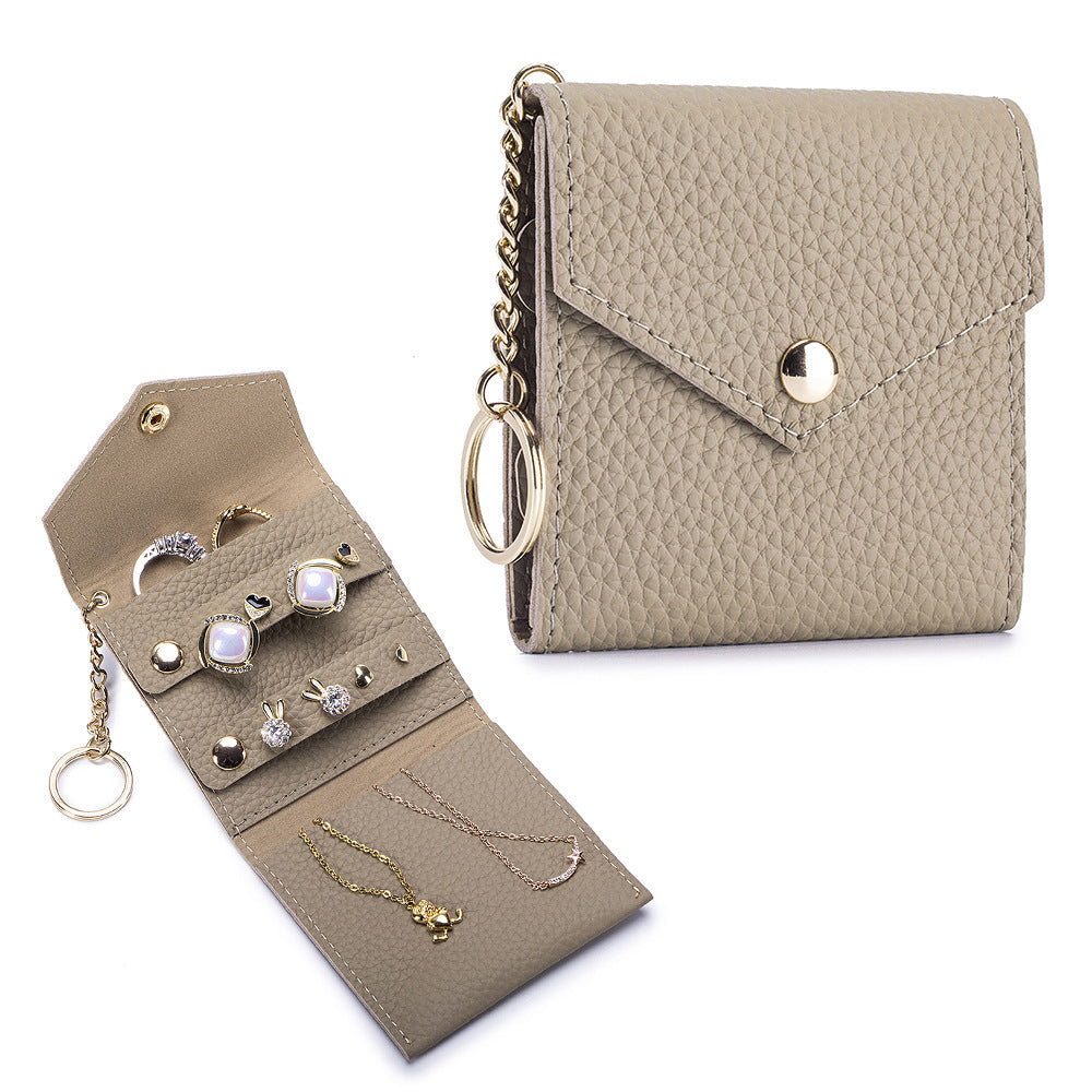 Leather Jewellery Pouch – Portable Cowhide Ring & Accessory Bag