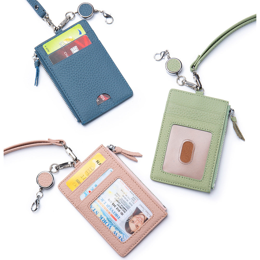 Leather Lanyard ID Card Holder – Multi-Functional Neck Card Bag