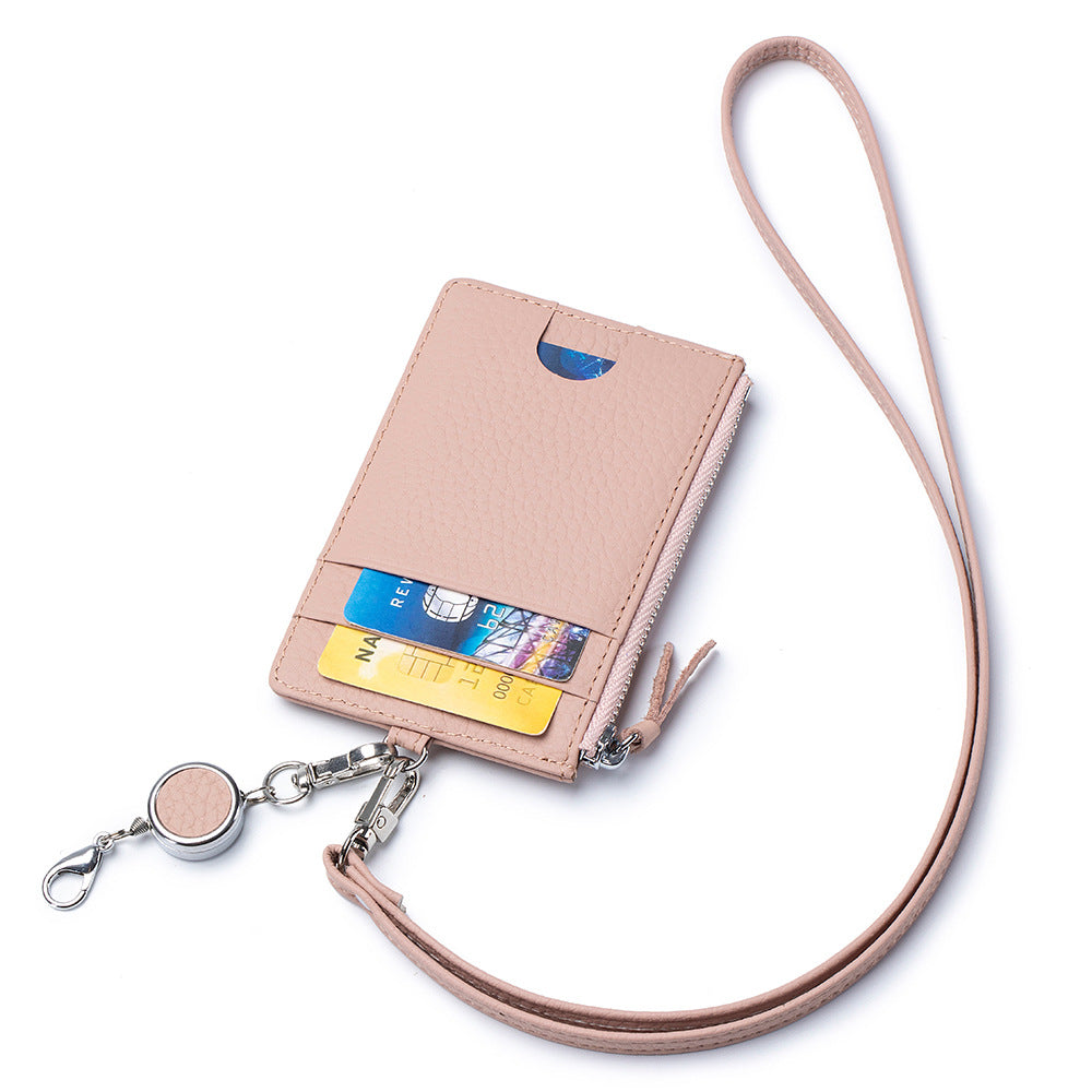Leather Lanyard ID Card Holder – Multi-Functional Neck Card Bag