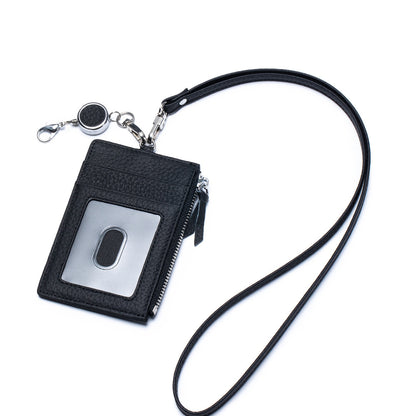 Leather Lanyard ID Card Holder – Multi-Functional Neck Card Bag