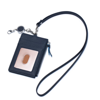 Leather Lanyard ID Card Holder – Multi-Functional Neck Card Bag