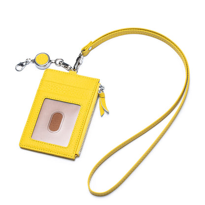 Leather Lanyard ID Card Holder – Multi-Functional Neck Card Bag