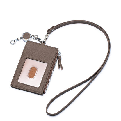 Leather Lanyard ID Card Holder – Multi-Functional Neck Card Bag