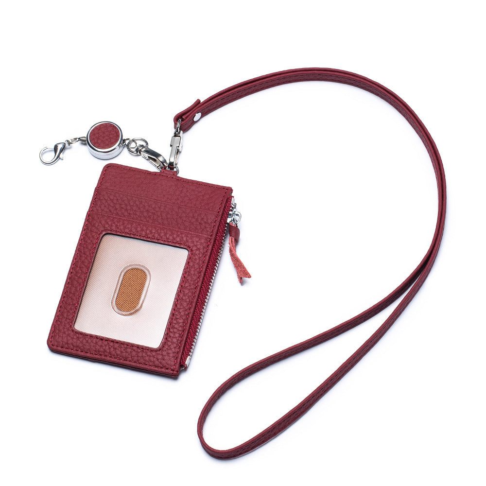 Leather Lanyard ID Card Holder – Multi-Functional Neck Card Bag