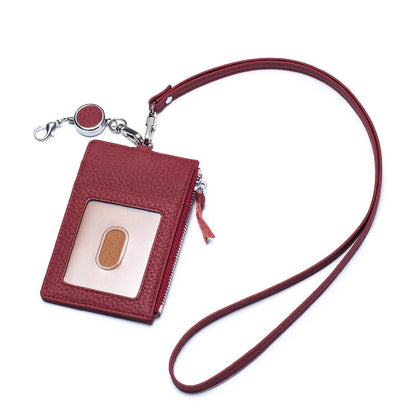 Leather Lanyard ID Card Holder – Multi-Functional Neck Card Bag
