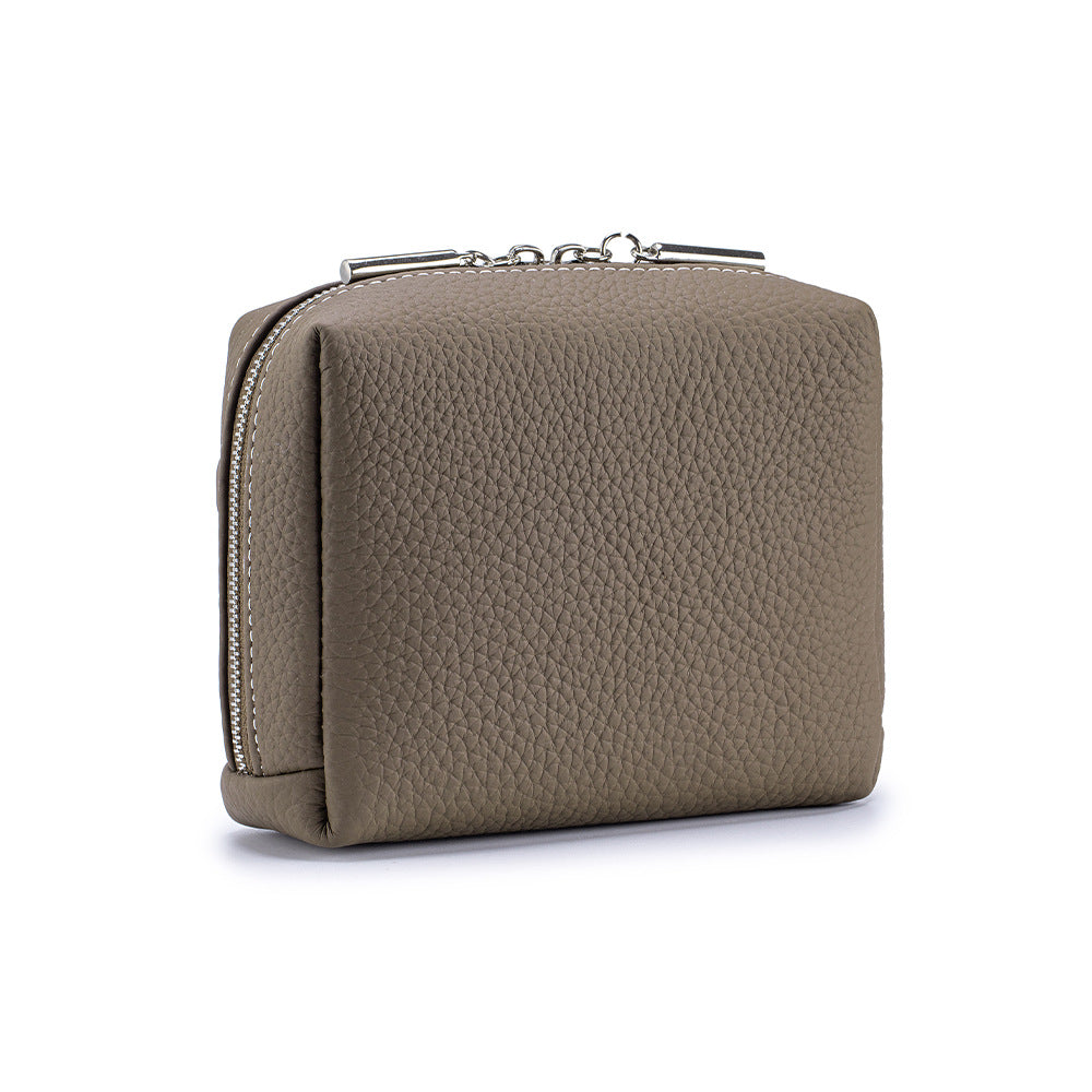 Leather Makeup Bag – Portable Genuine Cowhide Cosmetic Pouch