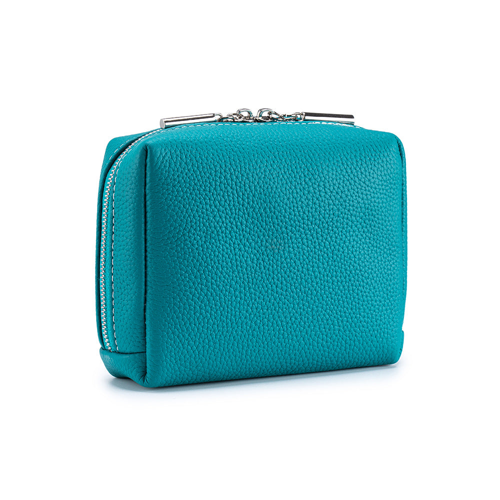 Leather Makeup Bag – Portable Genuine Cowhide Cosmetic Pouch