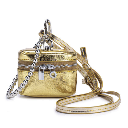 Leather Mini Neck Pouch – Cowhide Lipstick, Coin & Earphone Storage Bag