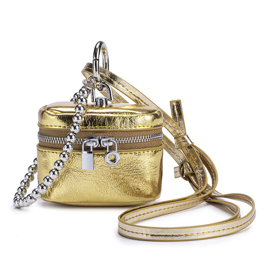 Leather Mini Neck Pouch – Cowhide Lipstick, Coin & Earphone Storage Bag