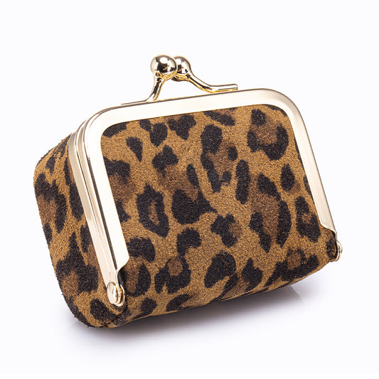 Leopard Print Leather Jewellery Pouch – Cowhide Ring & Accessory Storage Bag
