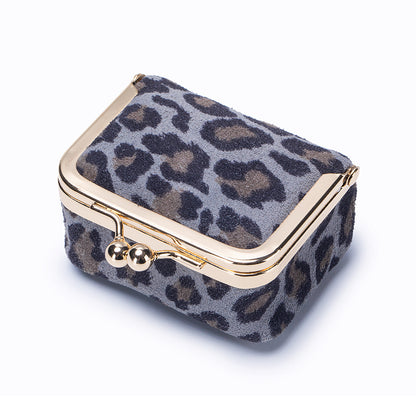 Leopard Print Leather Jewellery Pouch – Cowhide Ring & Accessory Storage Bag