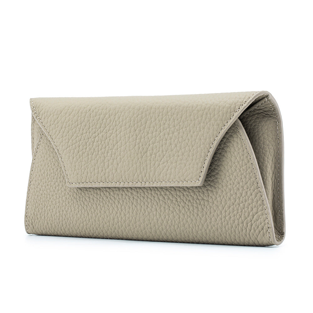 Long Leather Wallet – Genuine Cowhide Slim Purse for Women