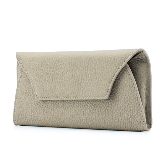 Long Leather Wallet – Genuine Cowhide Slim Purse for Women