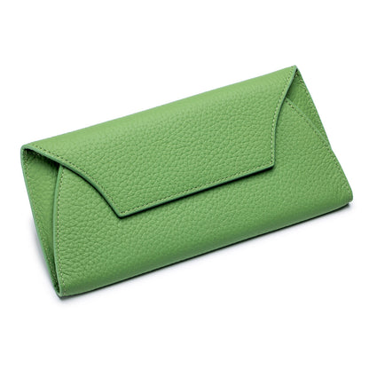Long Leather Wallet – Genuine Cowhide Slim Purse for Women