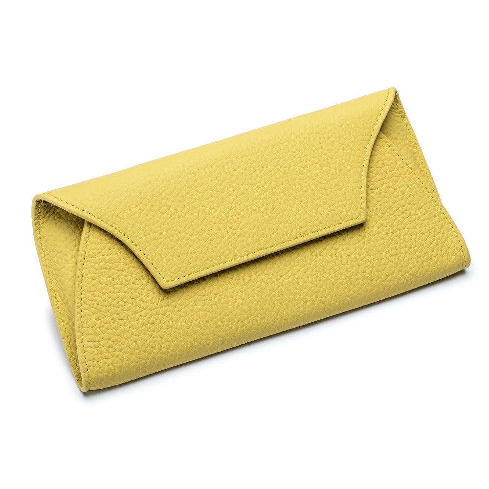 Long Leather Wallet – Genuine Cowhide Slim Purse for Women