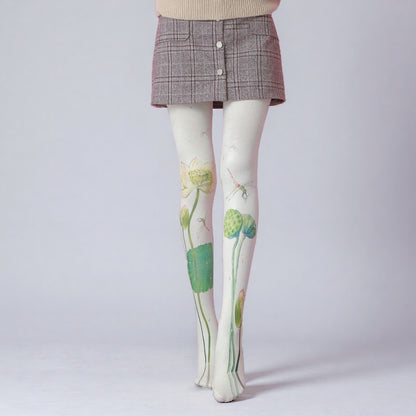 Lotus Shinning Tights with high elasticity and compression,shaping fit and ideal for weddings, parties, ethnic outfits, and street fashion