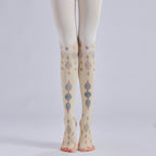 Medieval Patterned Women Tights with high elasticity and compression,shaping fit and ideal for weddings, parties, ethnic outfits, and street fashion