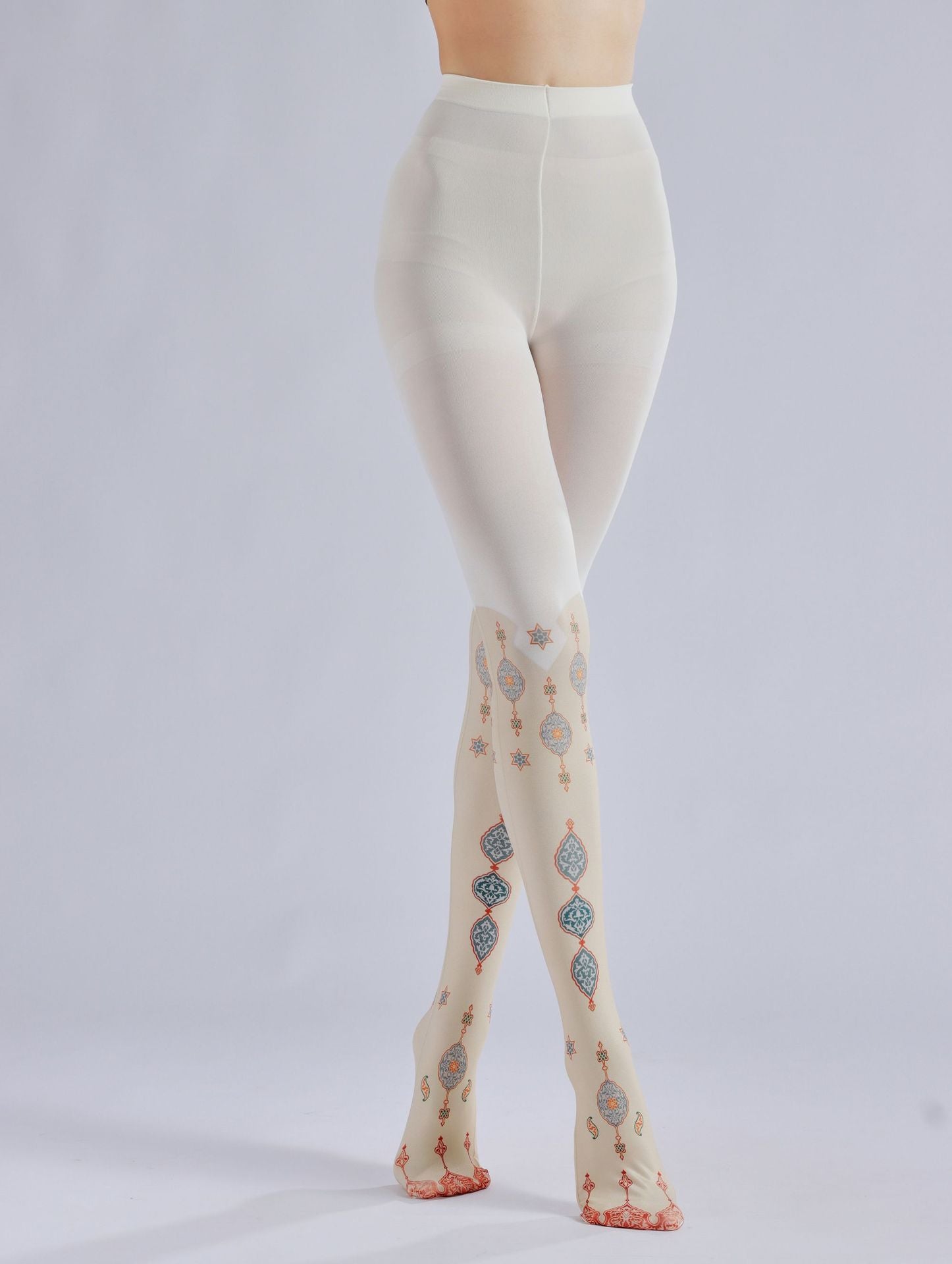 Medieval Patterned Women Tights with high elasticity and compression,shaping fit and ideal for weddings, parties, ethnic outfits, and street fashion