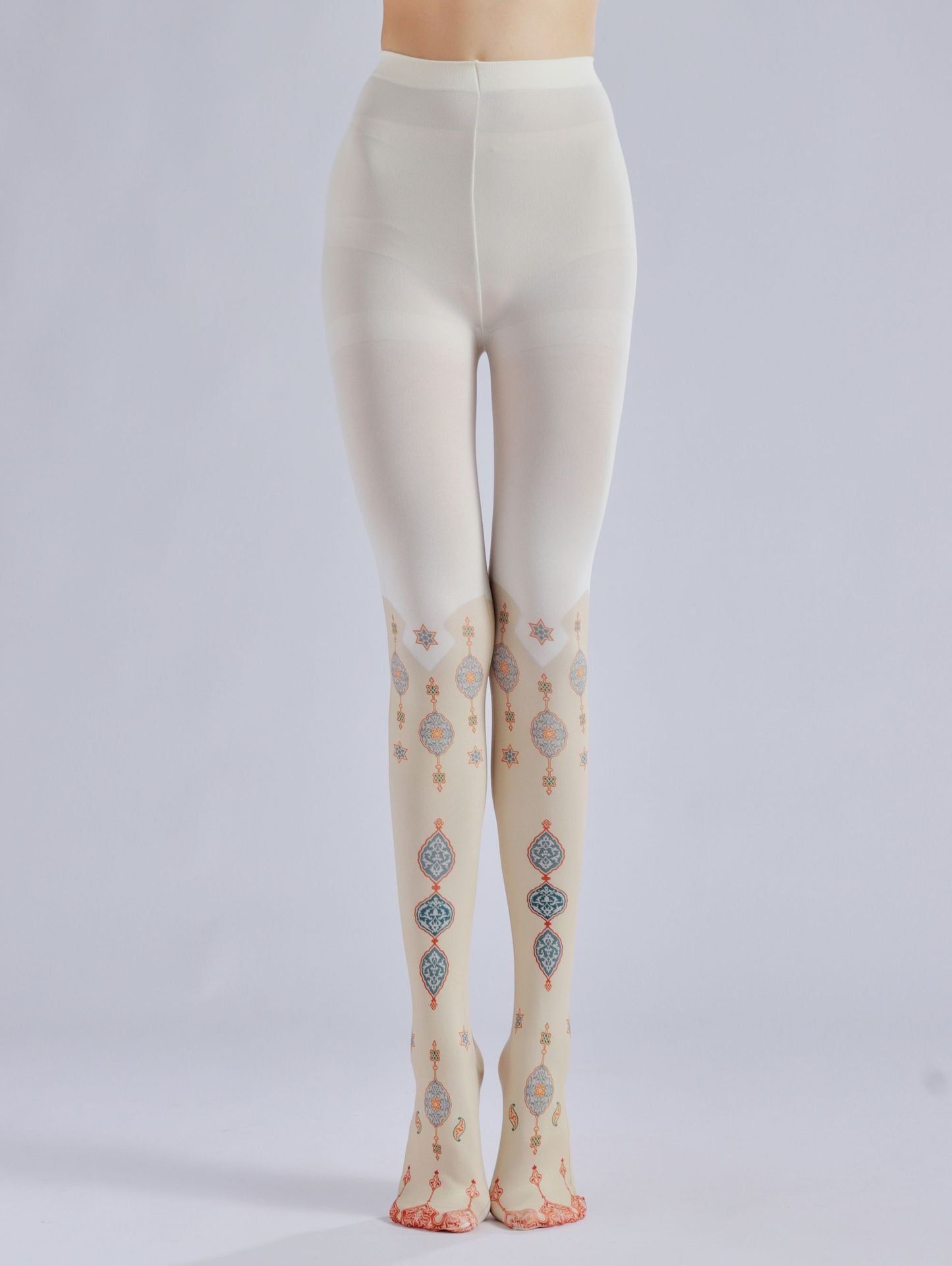Medieval Patterned Women Tights with high elasticity and compression,shaping fit and ideal for weddings, parties, ethnic outfits, and street fashion