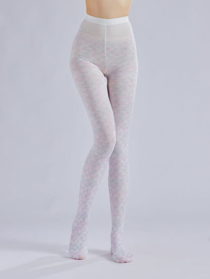 Mermaid Tights Pink Fish Scale Pattern-Grainvity