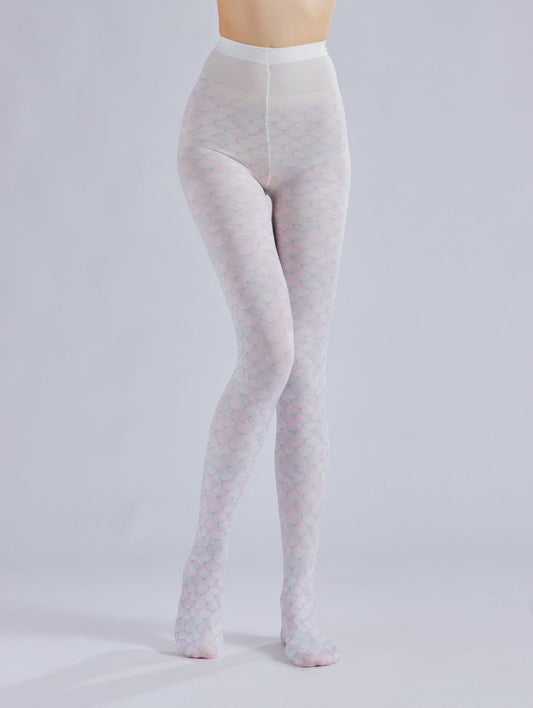Mermaid Tights Pink Fish Scale Pattern-Grainvity