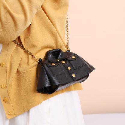 Mini Dress Leather Chain Shoulder Bag – Genuine Cowhide Novelty Bag
