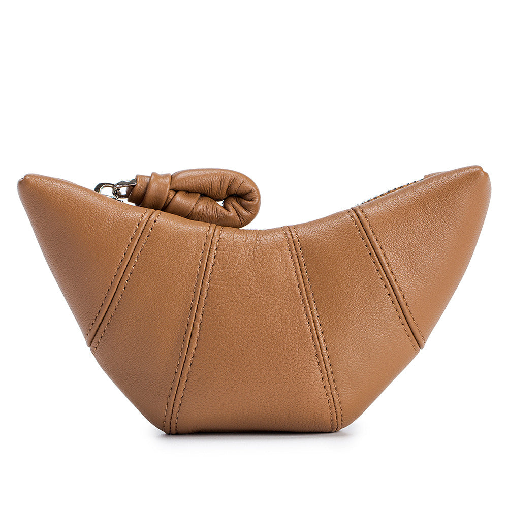 Mini Vintage Croissant Bag – Soft Sheepskin Leather Shoulder Bag
