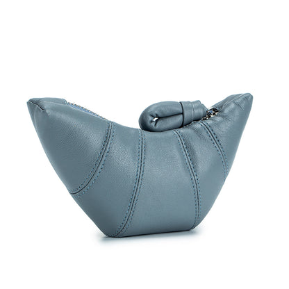 Mini Vintage Croissant Bag – Soft Sheepskin Leather Shoulder Bag