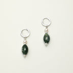 Moss Agate Pear lDrop Earring