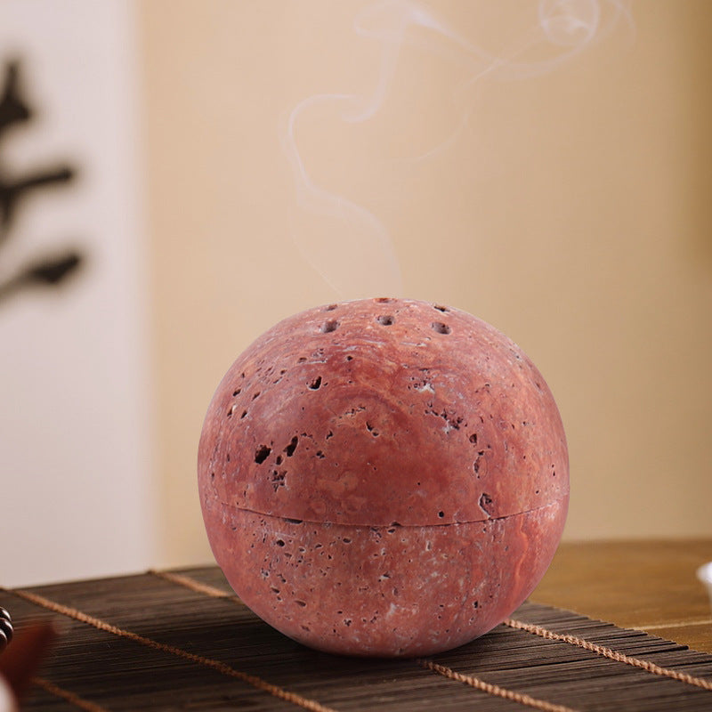 Natural Stone Censer & Aroma Burner | Travertine Incense Holder-Grainvity