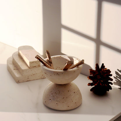 Natural Stone Censer & Aroma Burner | Travertine Incense Holder-Grainvity